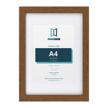 Dark Oak A3 picture frame with a white mount for an A4 photo