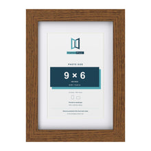 Dark Oak A4 picture frame with a white mount for a 9 x 6 inch photo