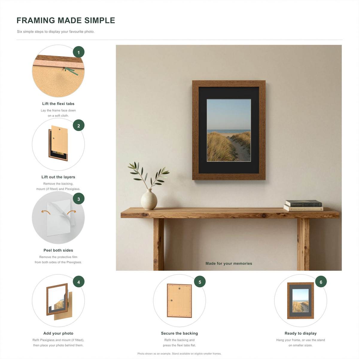 How to put a photo in a Dark Oak frame with a black mount in six steps