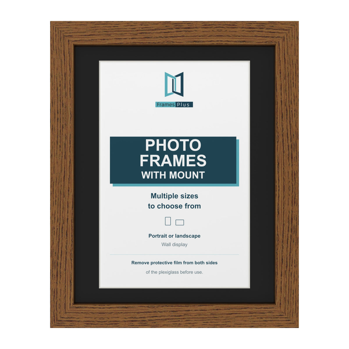 Dark Oak picture frame with a black mount