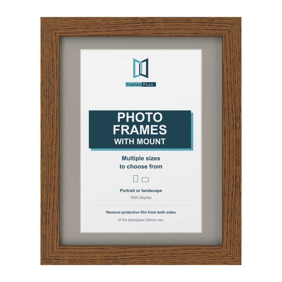 Dark Oak picture frame with a Dawn Grey mount
