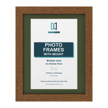 Dark Oak picture frame with a green mount