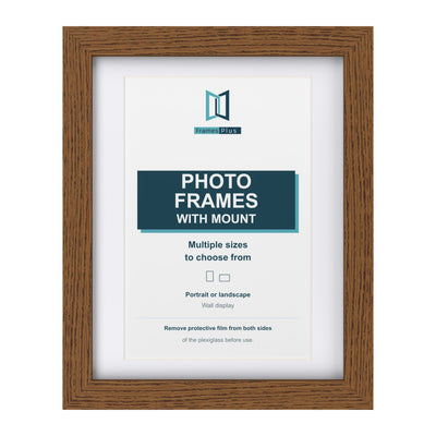 Classic Range Dark Oak Picture, Photo & Poster Frame with White Mount