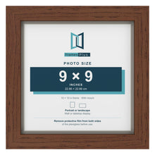 Dark Teak 10 x 10 inch picture frame with a Dawn Grey mount for a 9 x 9 inch photo