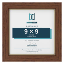 Dark Teak 10 x 10 inch picture frame with an ivory mount for a 9 x 9 inch photo