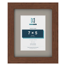 Dark Teak 10 x 8 inch picture frame with a Dawn Grey mount for a 7 x 5 inch photo