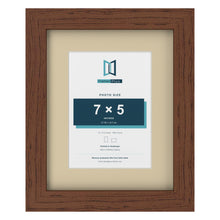 Dark Teak 10 x 8 inch picture frame with an ivory mount for a 7 x 5 inch photo