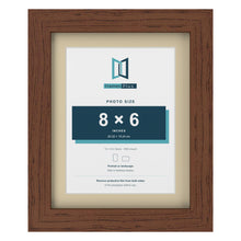 Dark Teak 10 x 8 inch picture frame with an ivory mount for an 8 x 6 inch photo