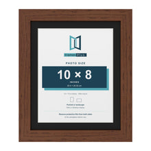 Dark Teak 12 x 10 inch picture frame with a black mount for a 10 x 8 inch photo
