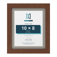 Dark Teak 12 x 10 inch picture frame with a Dawn Grey mount for a 10 x 8 inch photo