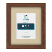 Dark Teak 12 x 10 inch picture frame with an ivory mount for an 8 x 6 inch photo