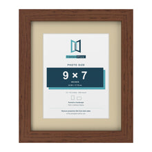Dark Teak 12 x 10 inch picture frame with an ivory mount for a 9 x 7 inch photo