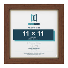Dark Teak 12 x 12 inch picture frame with an ivory mount for an 11 x 11 inch photo