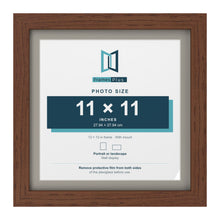 Dark Teak 13 x 13 inch picture frame with a Dawn Grey mount for an 11 x 11 inch photo