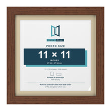 Dark Teak 13 x 13 inch picture frame with an ivory mount for an 11 x 11 inch photo