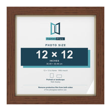 Dark Teak 13 x 13 inch picture frame with an ivory mount for a 12 x 12 inch photo