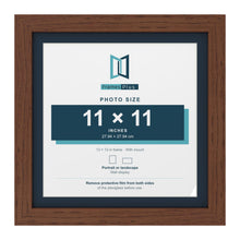 Dark Teak 13 x 13 inch picture frame with a Pacific Blue mount for an 11 x 11 inch photo