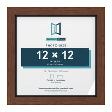 Dark Teak 13 x 13 inch picture frame with a Pacific Blue mount for a 12 x 12 inch photo
