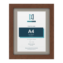 Dark Teak 14 x 11 inch picture frame with a Dawn Grey mount for an A4 photo