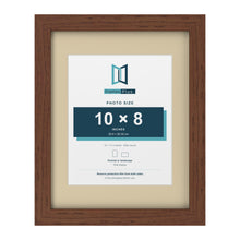 Dark Teak 14 x 11 inch picture frame with an ivory mount for a 10 x 8 inch photo
