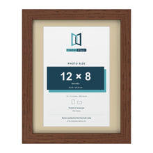 Dark Teak 14 x 11 inch picture frame with an ivory mount for a 12 x 8 inch photo