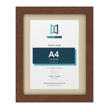 Dark Teak 14 x 11 inch picture frame with an ivory mount for an A4 photo