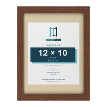 Dark Teak 16 x 12 inch picture frame with an ivory mount for a 12 x 10 inch photo