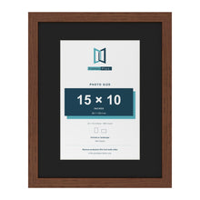 Dark Teak 20 x 16 inch picture frame with a black mount for a 15 x 10 inch photo