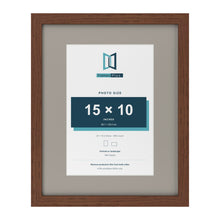 Dark Teak 20 x 16 inch picture frame with a Dawn Grey mount for a 15 x 10 inch photo