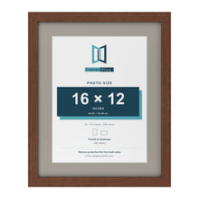 Dark Teak 20 x 16 inch picture frame with a Dawn Grey mount for a 16 x 12 inch photo