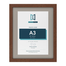 Dark Teak 20 x 16 inch picture frame with a Dawn Grey mount for an A3 photo