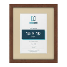 Dark Teak 20 x 16 inch picture frame with an ivory mount for a 15 x 10 inch photo
