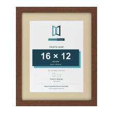 Dark Teak 20 x 16 inch picture frame with an ivory mount for a 16 x 12 inch photo