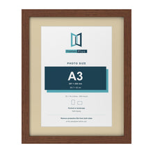 Dark Teak 20 x 16 inch picture frame with an ivory mount for an A3 photo