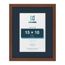 Dark Teak 20 x 16 inch picture frame with a Pacific Blue mount for a 15 x 10 inch photo