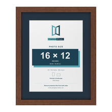 Dark Teak 20 x 16 inch picture frame with a Pacific Blue mount for a 16 x 12 inch photo