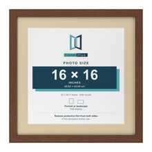 Dark Teak 20 x 20 inch picture frame with an ivory mount for a 16 x 16 inch photo