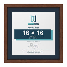 Dark Teak 20 x 20 inch picture frame with a Pacific Blue mount for a 16 x 16 inch photo