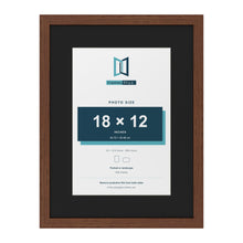 Dark Teak 24 x 18 inch picture frame with a black mount for an 18 x 12 inch photo