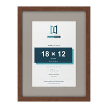 Dark Teak 24 x 18 inch picture frame with a Dawn Grey mount for an 18 x 12 inch photo