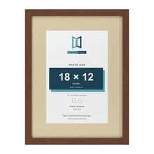 Dark Teak 24 x 18 inch picture frame with an ivory mount for an 18 x 12 inch photo