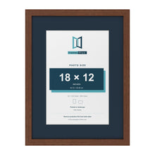 Dark Teak 24 x 18 inch picture frame with a Pacific Blue mount for an 18 x 12 inch photo