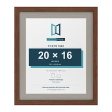 Dark Teak 24 x 20 inch picture frame with a Dawn Grey mount for a 20 x 16 inch photo