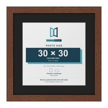 Dark Teak 40 x 40 cm picture frame with a black mount for a 30 x 30 cm photo
