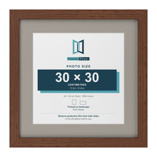 Dark Teak 40 x 40 cm picture frame with a Dawn Grey mount for a 30 x 30 cm photo