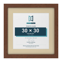 Dark Teak 40 x 40 cm picture frame with an ivory mount for a 30 x 30 cm photo
