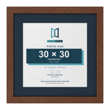 Dark Teak 40 x 40 cm picture frame with a Pacific Blue mount for a 30 x 30 cm photo