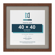 Dark Teak 50 x 50 cm picture frame with a Dawn Grey mount for a 40 x 40 cm photo