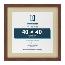 Dark Teak 50 x 50 cm picture frame with an ivory mount for a 40 x 40 cm photo