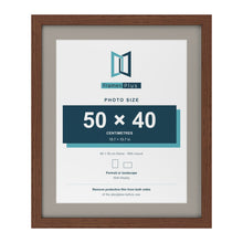 Dark Teak 60 x 50 cm picture frame with a Dawn Grey mount for a 50 x 40 cm photo